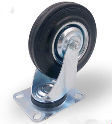 産業トロリー車輪のゴム製足車の旋回装置の上の版5インチ